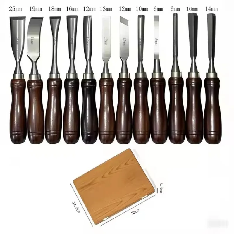 Utensile per tornitura in legno manuale 12 pz/set Set di scalpelli per tornio HSS Set di utensili per tornitura per la lavorazione del legno Coltello a semicerchio in acciaio ad alta velocità HSS