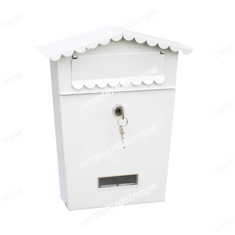 

Metal Key Lock Mail Boxes Outdoor Locking Wall Mount Mailbox Security Key Drop Box Collection Boxes 25x8x30cm