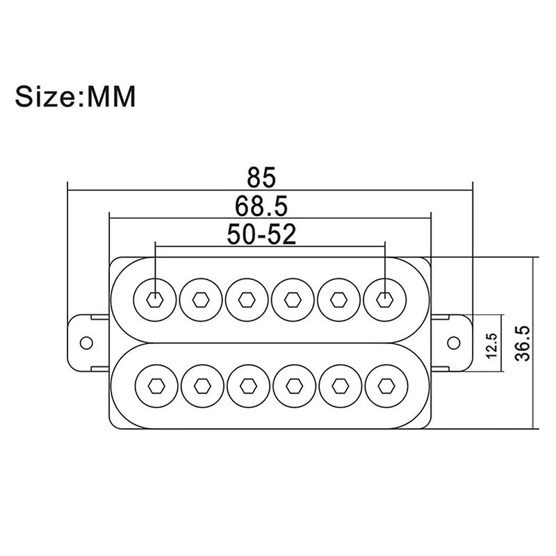 Electric Guitar Humbucker Big Adjustable Screw Dual Coil Guitar Pickup with 4 Conduct Cable/Coil Splitting Transparent