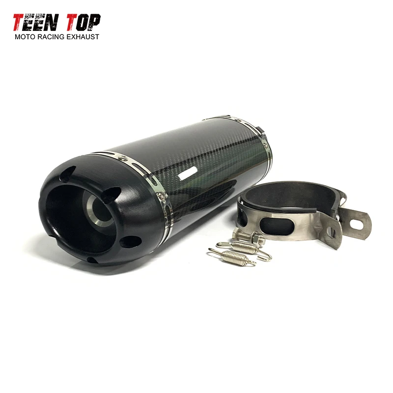 51mm Universal Motorcycle Muffler For BENELLI TNT600 BN600 502C TRK502X BJ500 Exhaust Muffler DB Killer Carbon Fiber Tailpipe
