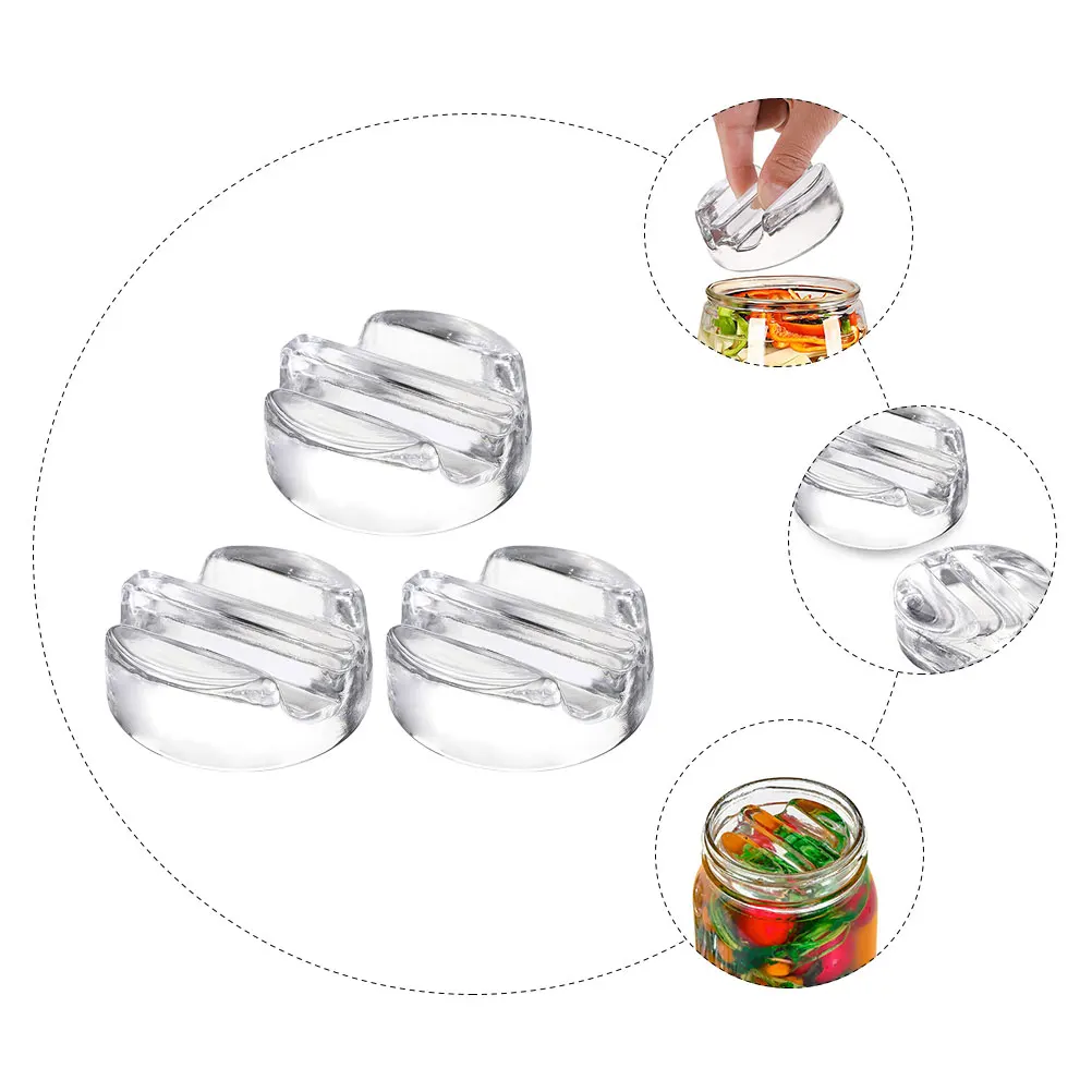

3 Pcs Fermentation Stone Mason Tank Lid Weight Canning Weights Pickle Portable Jar Fermenting Glass