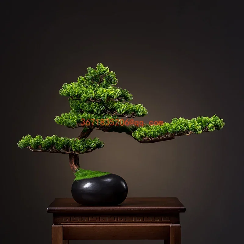 Simulated welcome pine bonsai ornament home interior living room basin hotel entrance desktop decoration green plants