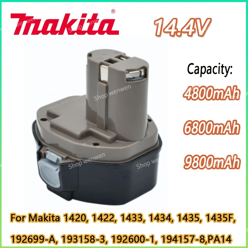 

Makita 100%Original 14.4V 4800mAh 6800mAh 9800mAh NI-MH Power Tool Battery for Makita PA14 1422 1420 192600-1 6281D 6280D