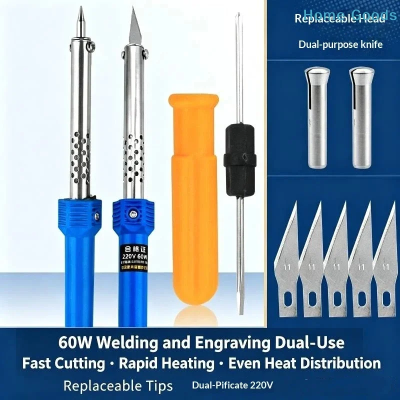 preferred1/3/8/9Pcs/set Electric Hot Knife Cutter Tool Kit With Soldering Iron For Carving Plastic Vinyl US EU Plugproduct