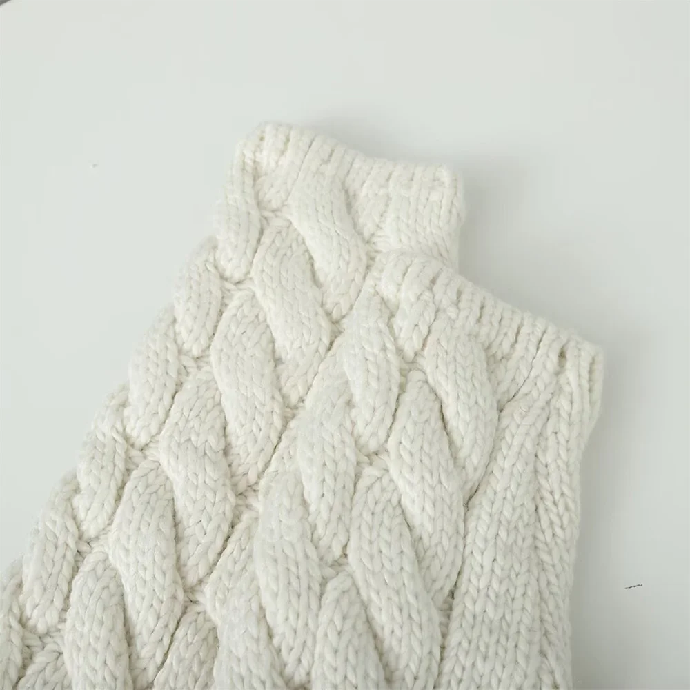 Maglione a maniche lunghe pullover girocollo lavorato a maglia con decorazione a cintura in pasta fritta solida nuovo stile semplice da donna