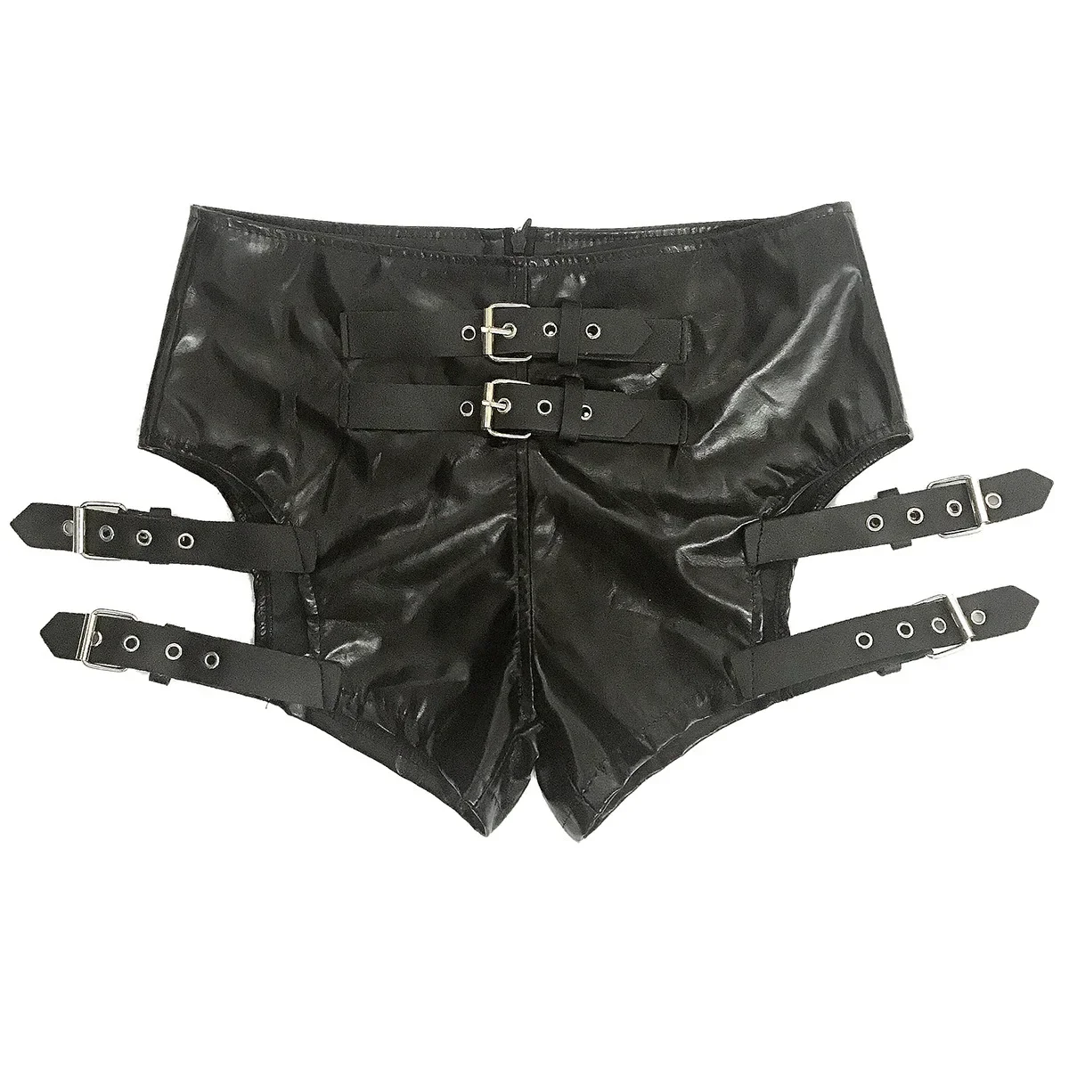 New Women Black Bandage Patent Leather Elastic Shorts Ds Performance Clothes Sexy Nightclub Dance Clothes