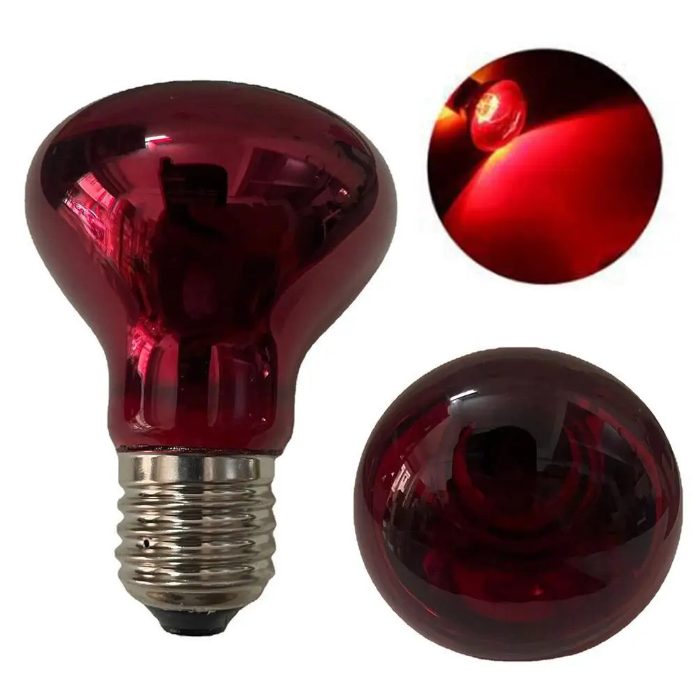 220-240V E27 Poultry Heating Bulb 100/75/60W Infrared Insulation Heating for Reptiles Plants Amphibians Pets Livestock