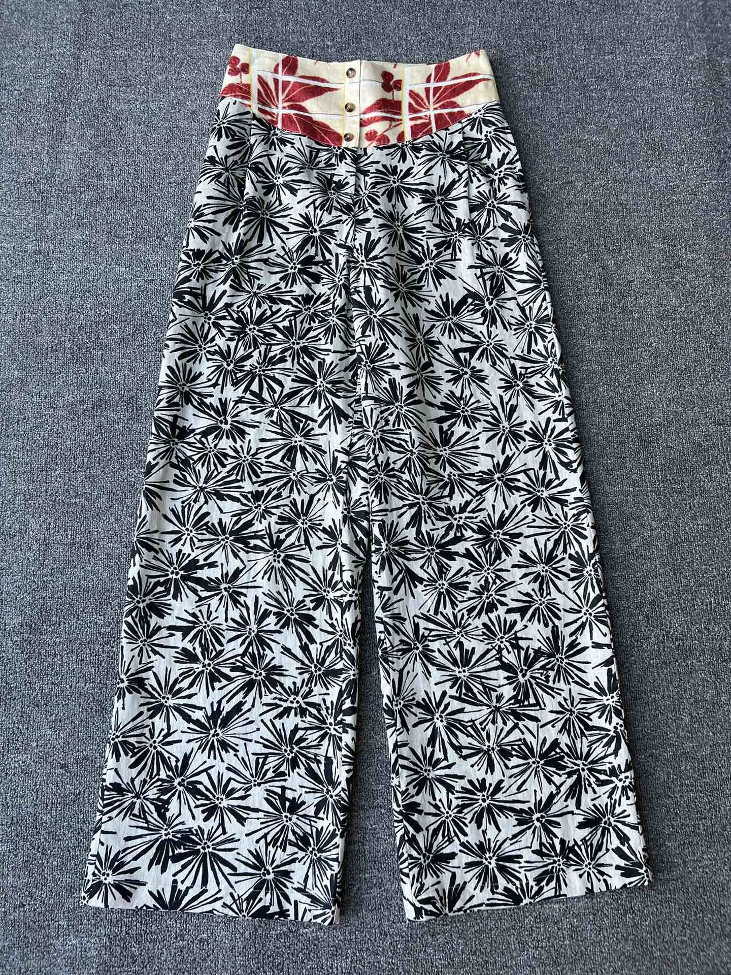 2024 Spring and Summer New Fashion Casual High Quality Women\'s Loose L/P Linen Trousers