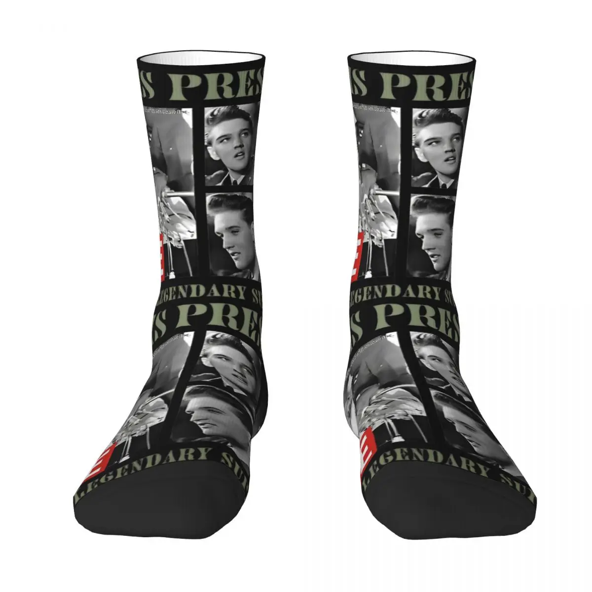 E-Elvis P-Presleys Vintage Picture Collection Stockings Unisex Men Socks Medium Soft Funny Socks Winter Anti-Slip Socks Gift