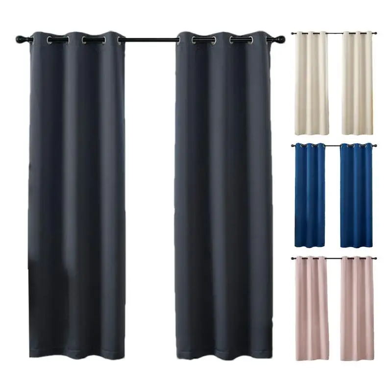 160x100cm Blackouts Curtains For Bedroom Full Light Blocking Drapes Light Blocking Window Drapes Thermal Insulated Curtains