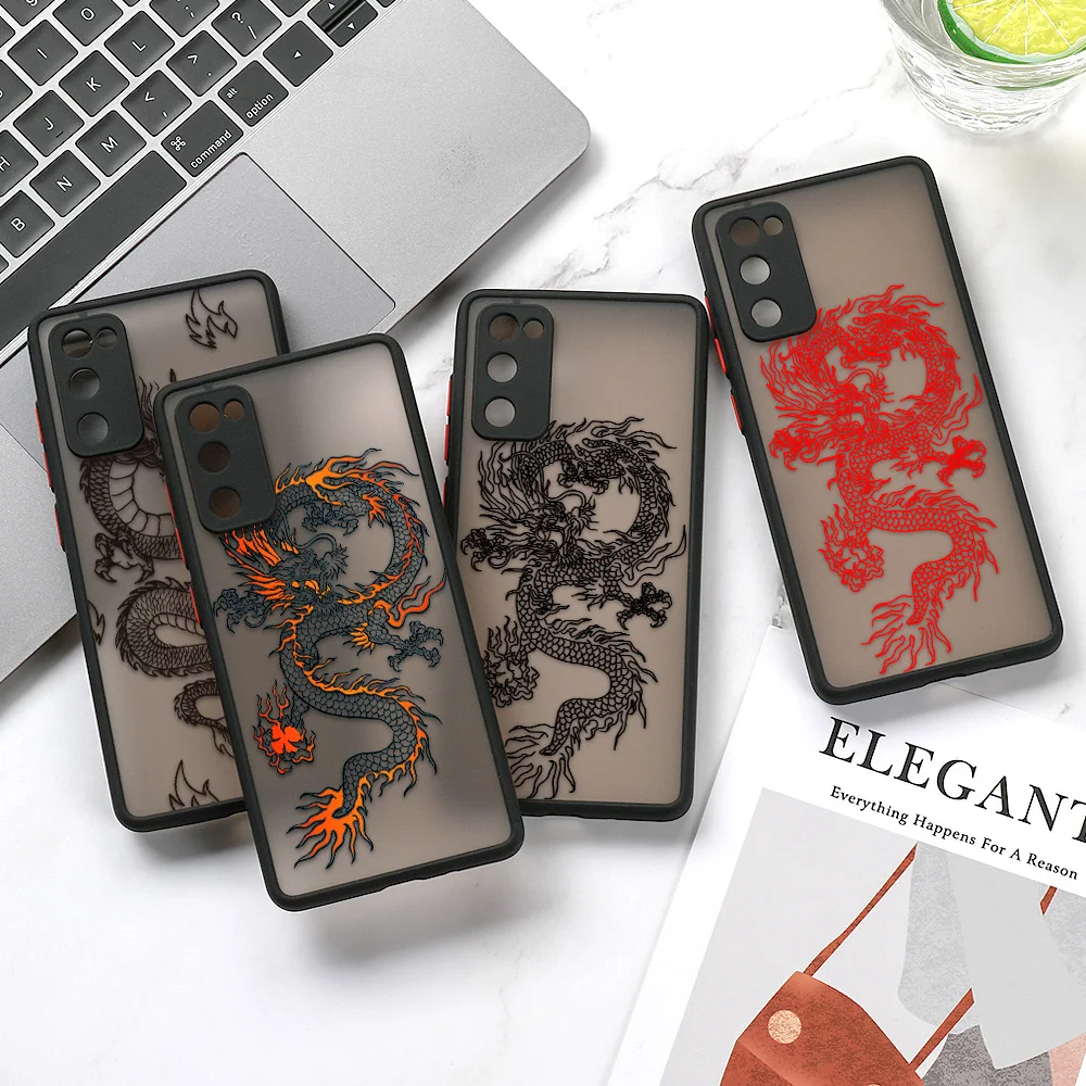 Dragon phone case für samsung s24 ultra s23 fe s22 plus s21 fe s20 a55 a54 5g a53 a52 a35 a34 a33 a32 a13 a05 weiche matte abdeckung