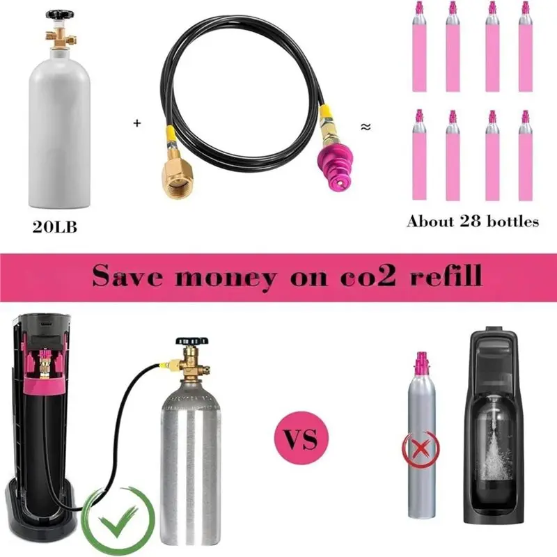 NEW HOT in Stock-Quick Connect Soda Water Maker For Terra DUO Art To External CO2 Bottle Adapter Hose Kit