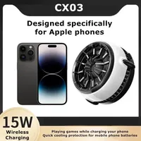 MEMO ABS+Aluminum Alloy Smart Phone Semiconductor Magnetic Cooling Fan Radiator CX03 with Wireless Charging Function Game Cooler