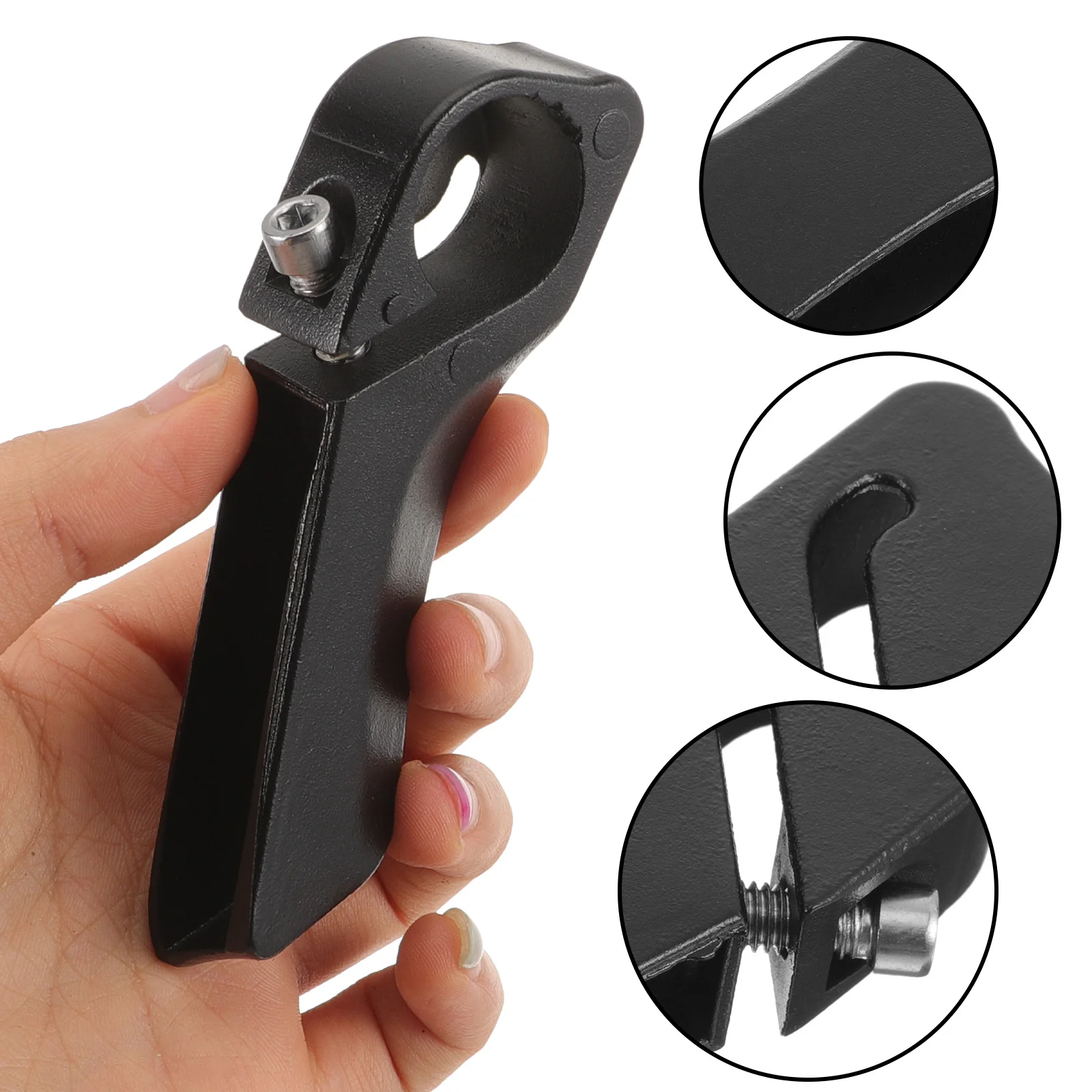 1 زوج معدن البلاستيك دراجة المقود نهاية القبضات عدم الانزلاق مقاومة للاهتراء سهلة التركيب للدراجات الجبلية دراجة المقود القبضات #2