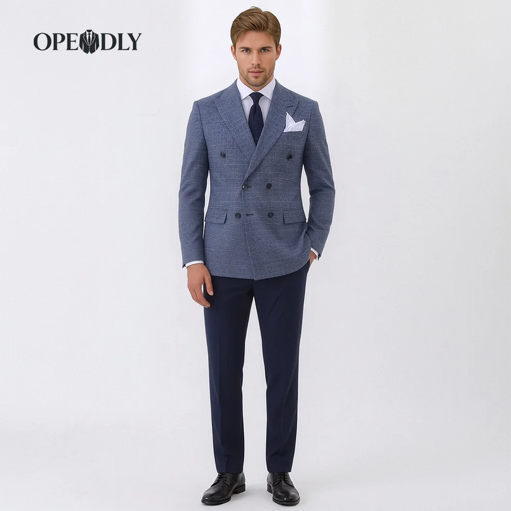 

OPEODLY Men's Slim Fit 3 Piece Tuxedo Suit - One Button Blazer Jacket Vest Pants Set for Formal Wedding And Business Occasions