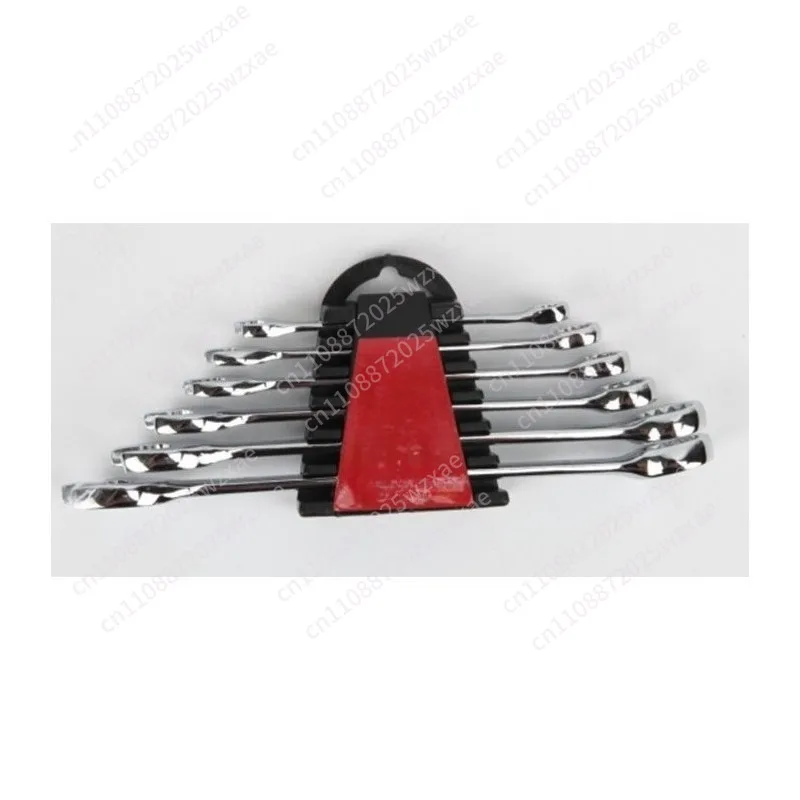 Double-ended open end wrench set - mirror polished chrome steel, wear-resistant, automotive repair dual-purpose wrench tool kit