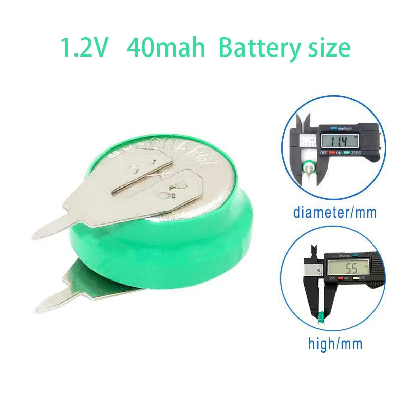 10-100pcs 1.2V 40mAh Ni-MH Rechargeable Battery Button Coin Cell with Welding Pins for Toy Timer Solar Energy Electric