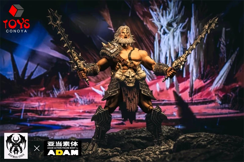 ในสต็อก Nightmare Studio 1/12 DF001 นักรบชาย Double Heas Action Figure 18 ซม.ทหารตุ๊กตาชุดของเล่นสะสม