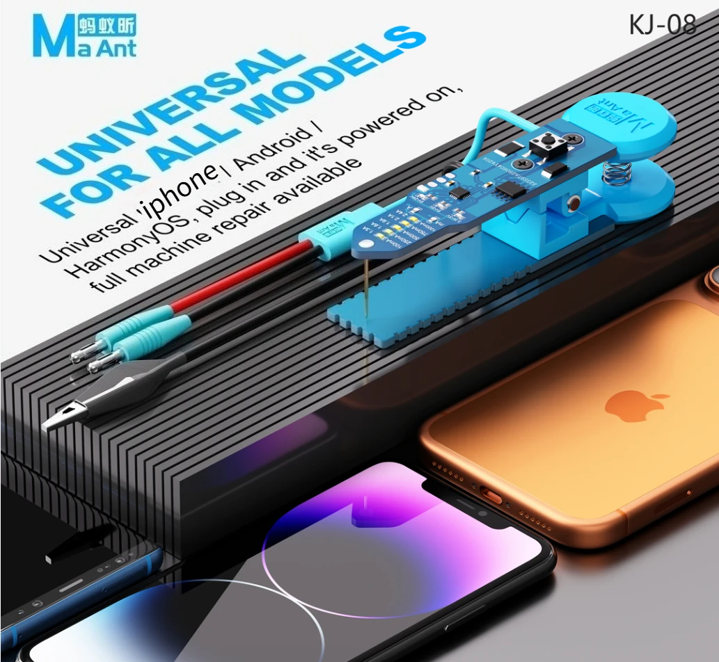 MaAnt KJ-08 One-Key Power-On Boot Cable Universal Spring Clip No Need to Swap Start Test Line with Banana Plug for Mobile Repair
