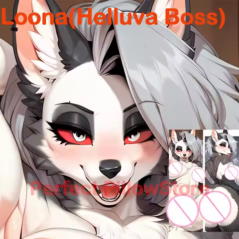 Dakimakura anime Loona(Helluva Boss) furry Double-sided Print Life-size body pillows cover Adult pillowcase