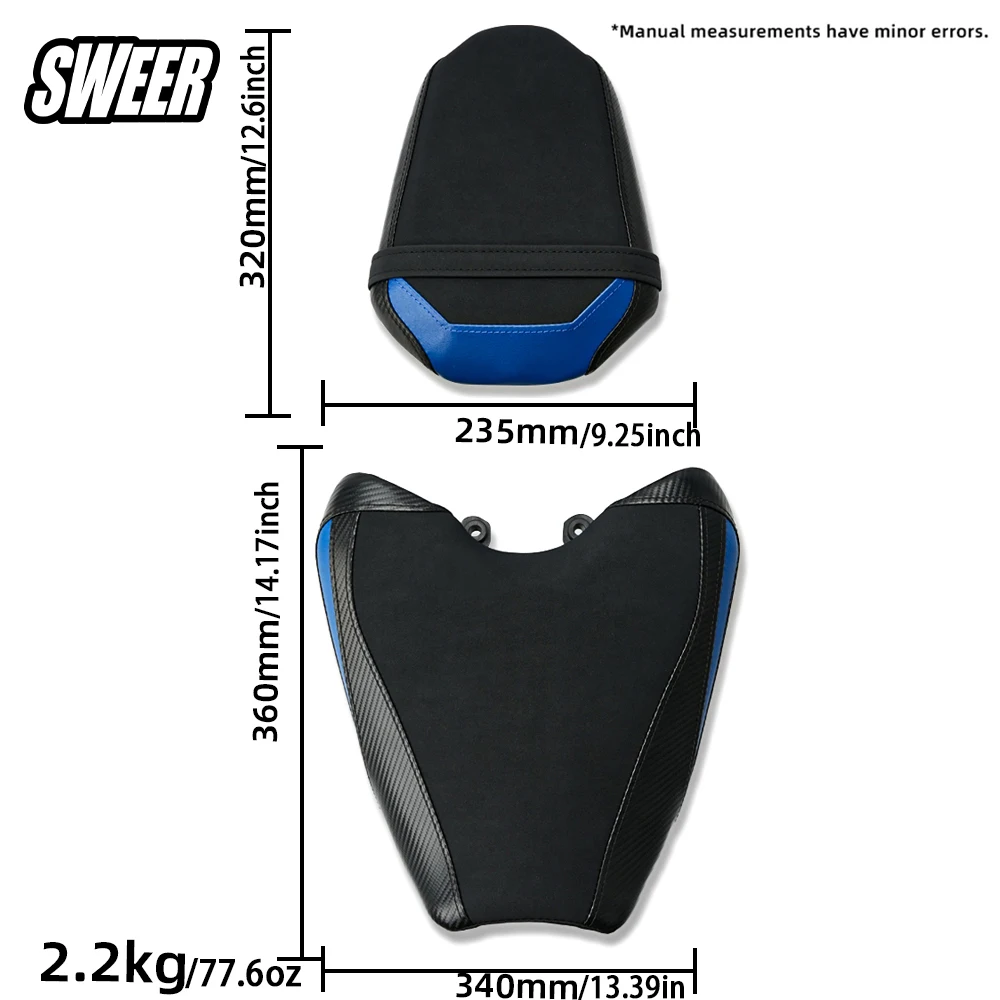 Motorcycle Front Rear Seat Saddle Assembly Replacement Comfort Breathable Thickened Cushion For Yamaha MT-07 MT07 2025-2026