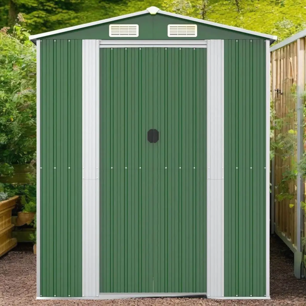 Durable Green Garden Shed - 75.6x42.5x87.8 Galvanized Steel Storage Solution