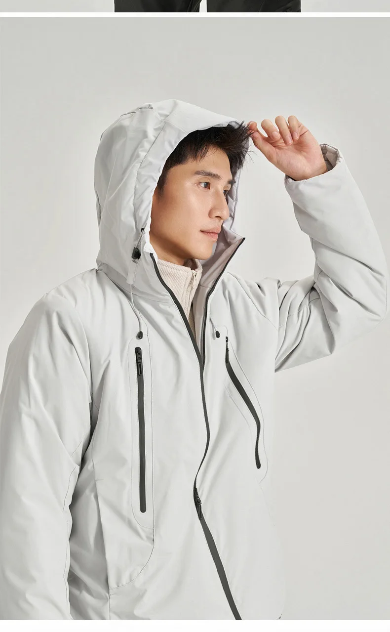 Veste thermique d'alpinisme pour hommes, coupe-vent, tissu imperméable, mode Hip Hop Design décontracté, surdimensionné, manteau d'extérieur, automne et hiver