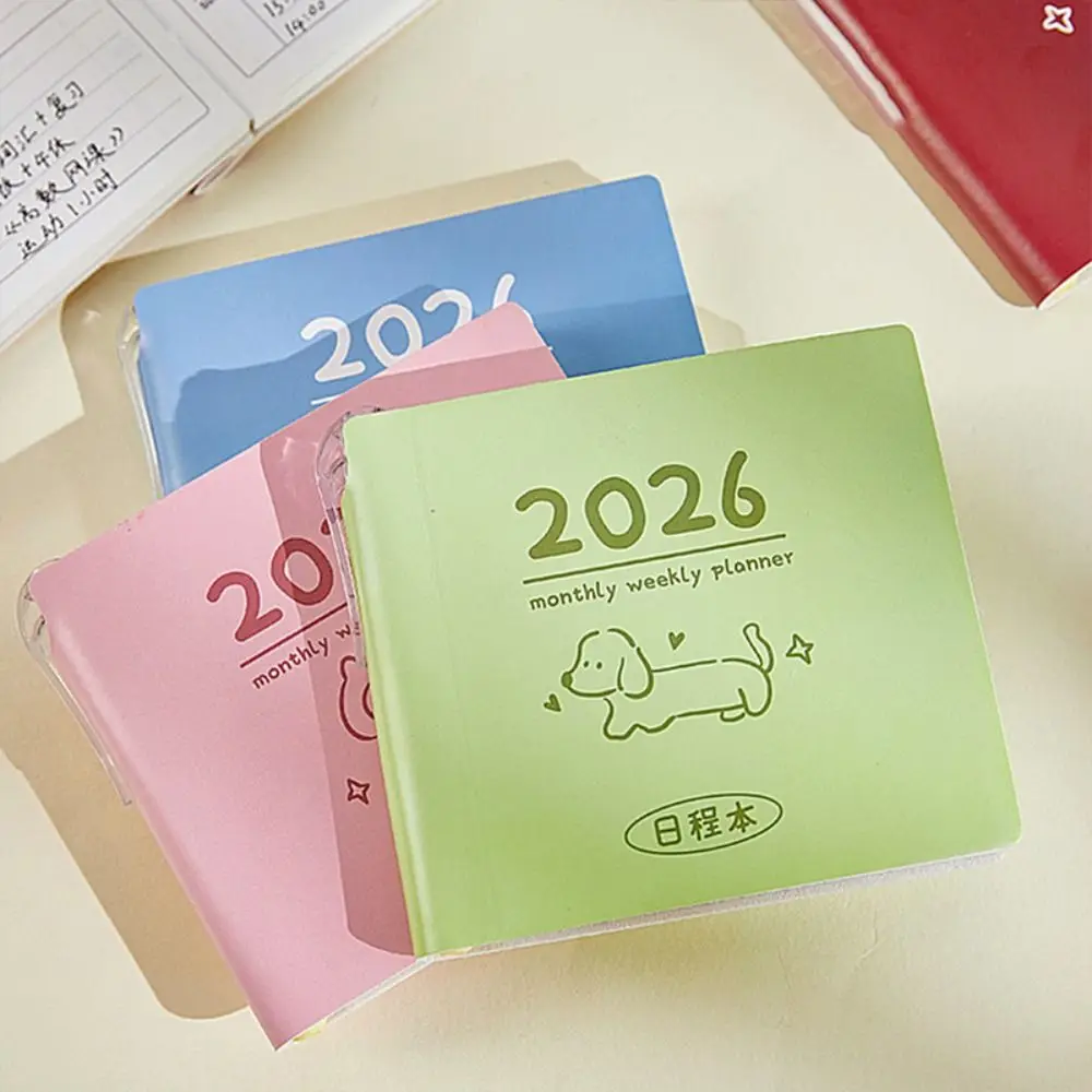

Cute PU Leather 2026 Planner Mini DIY To Do List Notepad Cartoon Agenda Book School Supplies