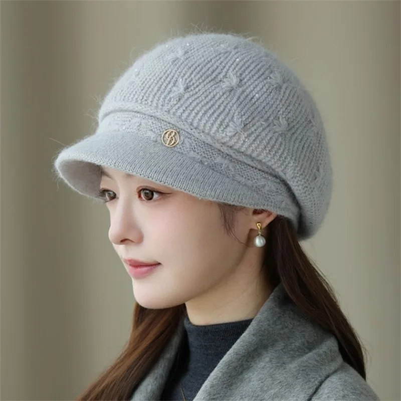 Winter Women's Knit Beanie Warm Coldproof Soft Thick Casual Versatile Daily Outdoor Hat for Ladies