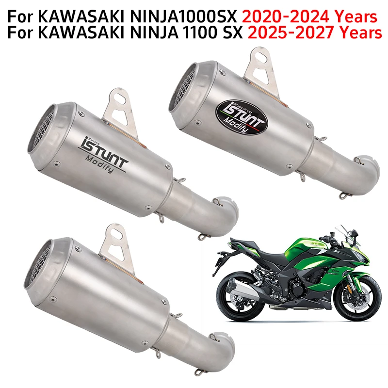 Slip On For KAWASAKI NINJA1000SX NINJA1100SX NINJA 1000SX 1100 SX 2020 - 2027 Motorcycle Exhaust System Escape No DB Killer ﻿