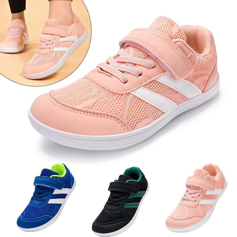 

Новые детские широкие кроссовки для ходьбы босиком, минималистичные спортивные туфли, уличные нескользящие кроссовки для малышей/маленьких/больших детей, размеры 26-38