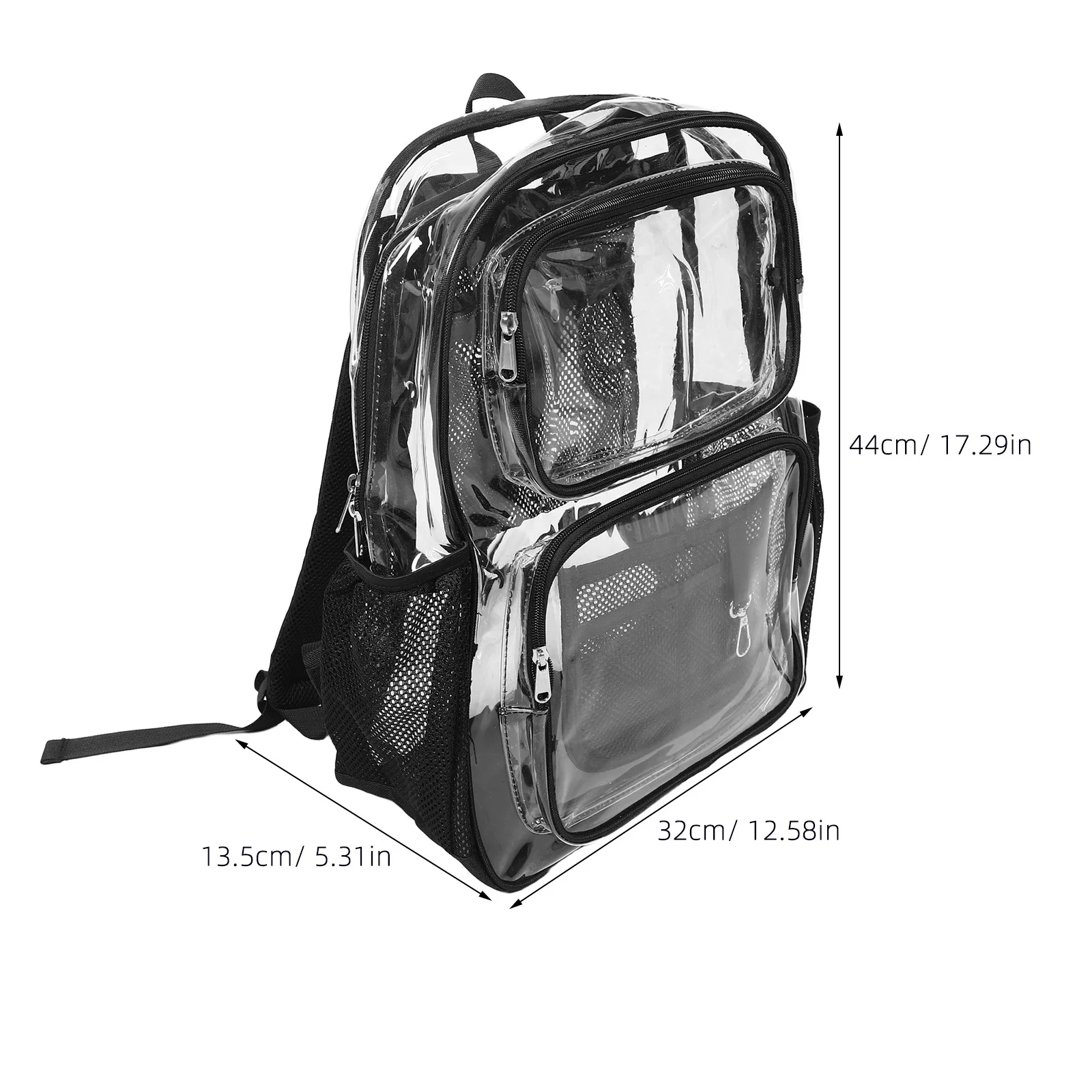 Waterproof Clear School Rucksack Spacious PVC Backpack for Outdoor Commute Transparent Bag for Men Women Daily Use Stadium