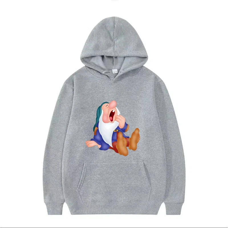 ديزني سنو وايت والأقزام السبعة بسيطة المرأة هوديي الرجال البلوز عارضة فضفاضة ومريحة مقنعين الملابس