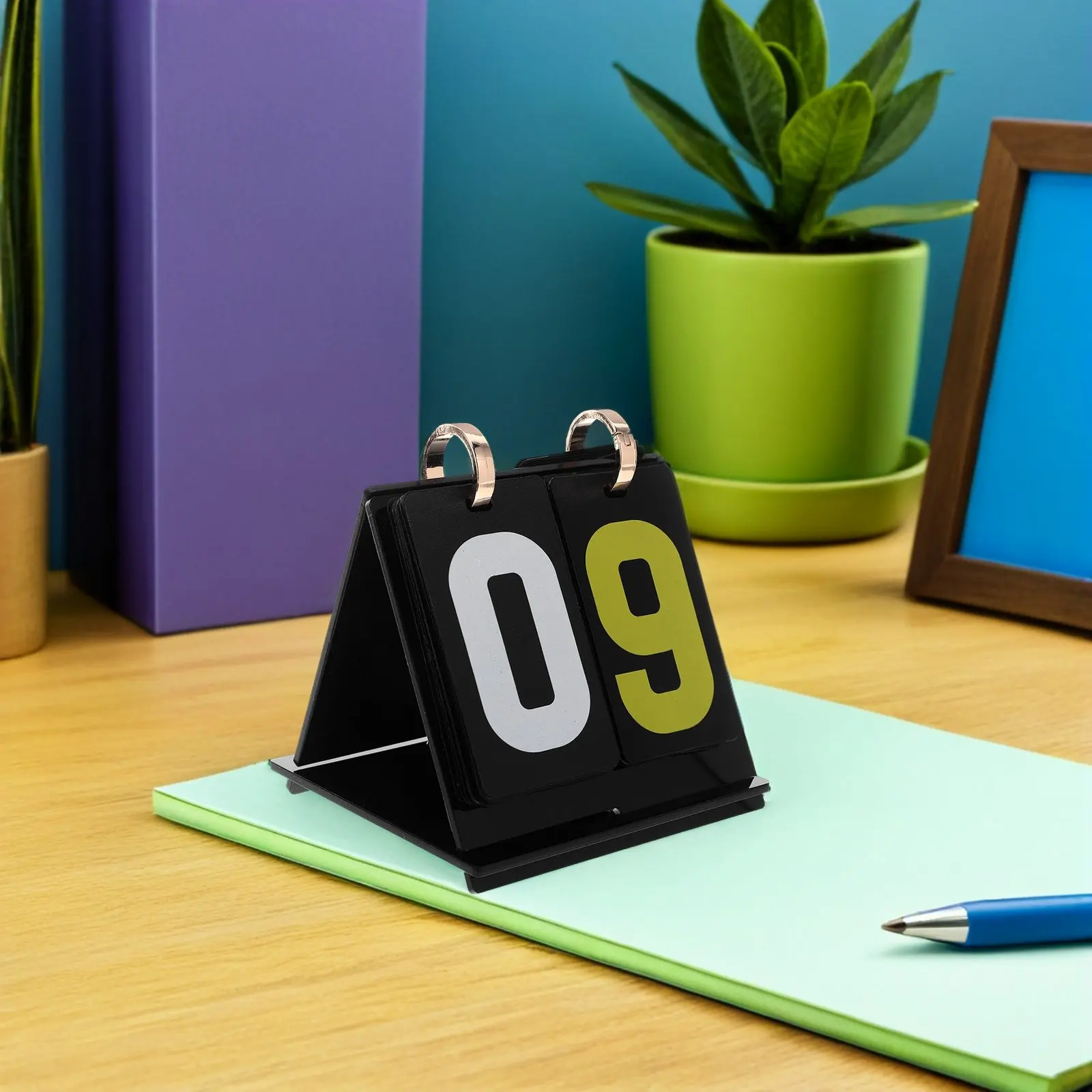 Flip Scoreboard Portable Manual Score Keeper Tool 2-Digit Large Number Flip Display for Card Games Competition Tabletop