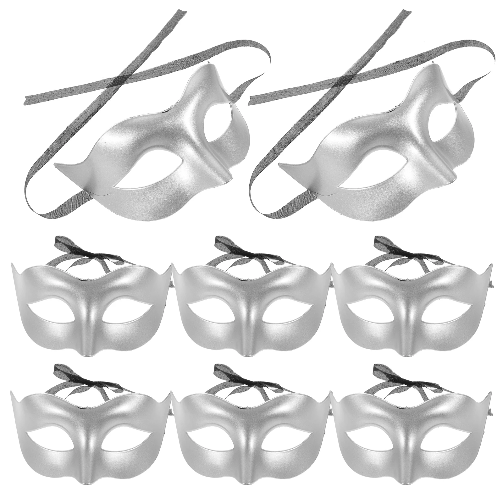 

10 Pcs Half Face Mask Masquerade Plastic Decoration Festive Decorative Masks Party Costume Metal Halloween Prop