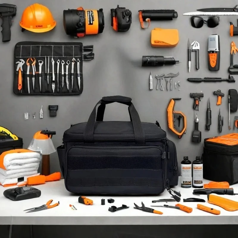 

Black Heavy Duty Tactical Tool Bag Anti-friction Hand Tool Storage Bag Multi-purpose Work Tote for Repairman Handyman Carpenter