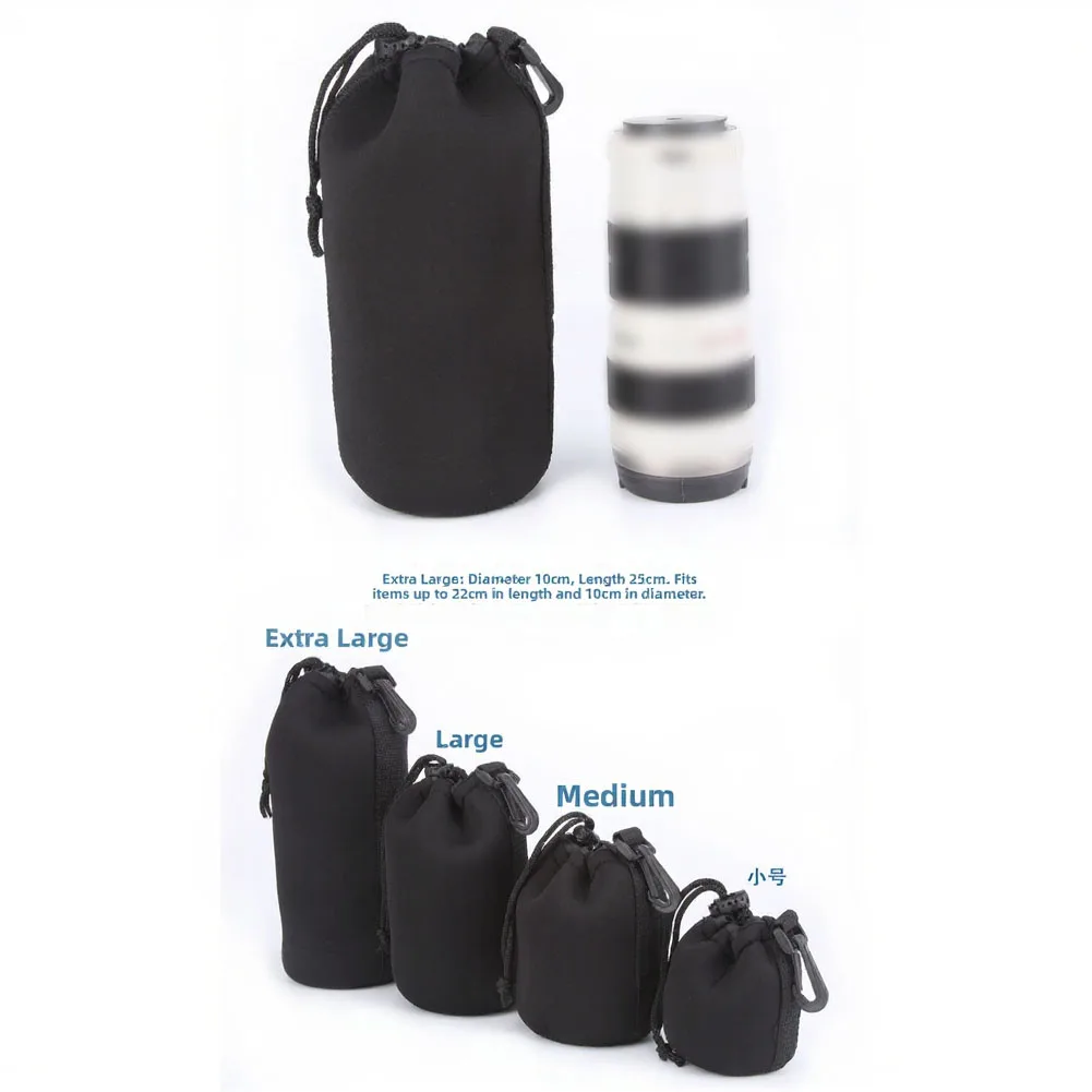 Camera Lens Pouch Bag Waterproof Video Lens Soft Drawstring Protector Case For Camera Lens Bags 4 Sizes For Ultimate Protection