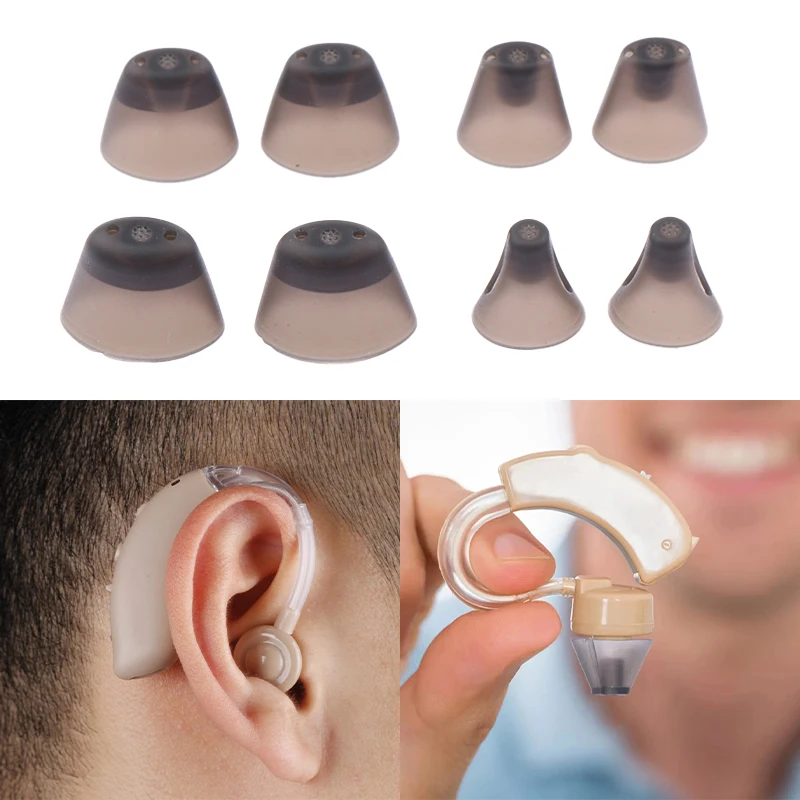

1 Pair XS/S/M/L Silicone Ear Canal In-Ear Hearing Aid Earplugs In-Ear Hearing Aid Dome Earplugs Black Silicone Earplugs