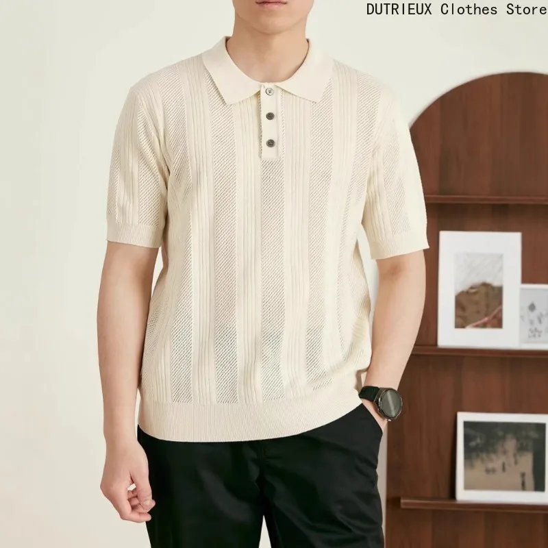 

Summer Men Fashion Polo Shirts Short Sleeve Turn-down Collar Patchwork Gasyal PolosMens Clothing Male Tops Pullover Streetwear