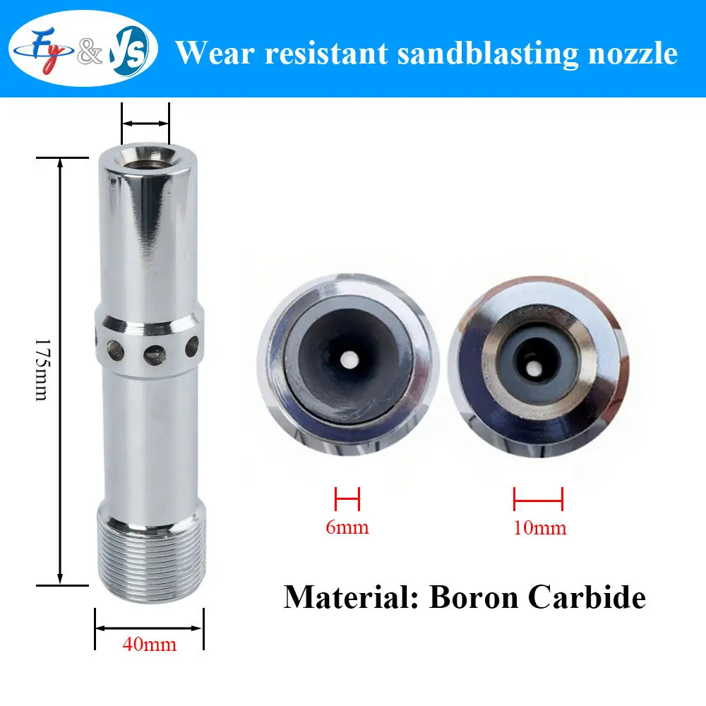 Double Inlet Air Venturi Sandblasting Gun High Pressure Boron Carbide Nozzle For Industrial Rust Removing Metal Surface Clean