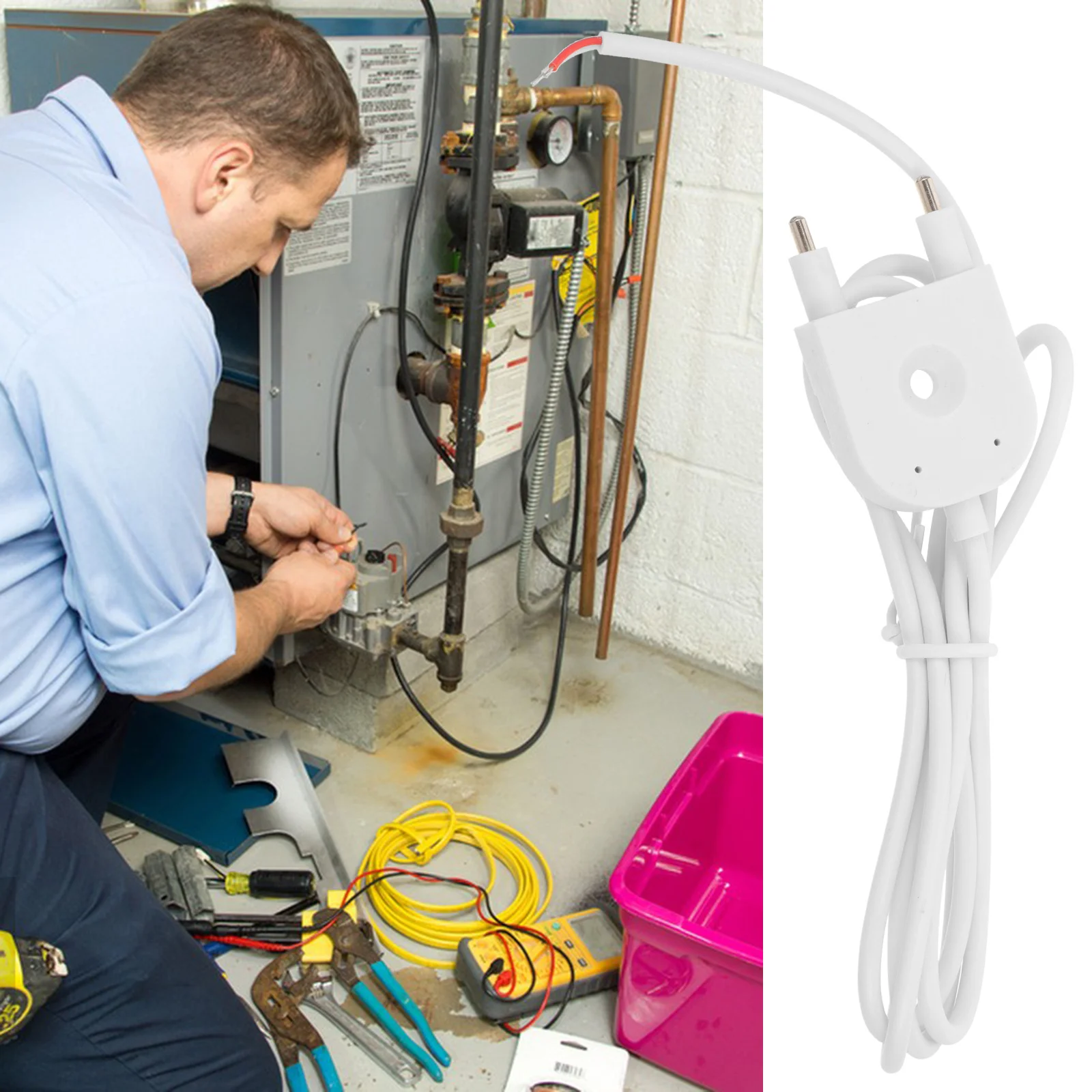 Water Leak Probe Sensitive Reusable Water Detection Sensor For Pipe Appliance Leak Monitoring Tool