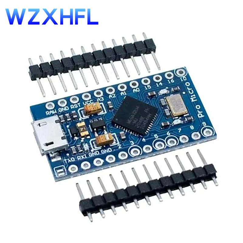 1PCS New Pro Micro for arduino ATmega32U4 5V/16MHz Module with 2 row pin header For Leonardo in stock . best quality