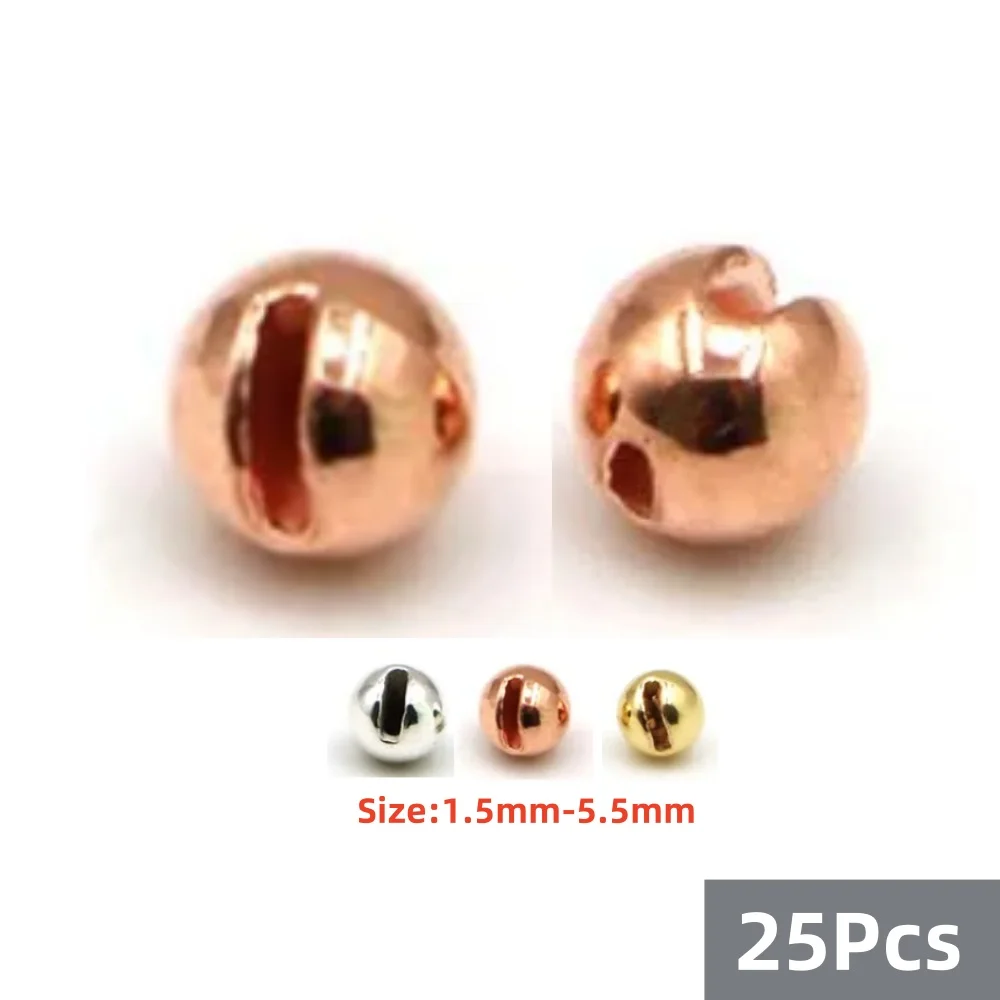 25 unidades/lotes contas de tungstênio com fenda 1.5/2.0/2.3/2.5/3.0/3.5/4.0/5.5mm bola de mosca de tungstênio equipamento de pesca fundido acessórios de pesca