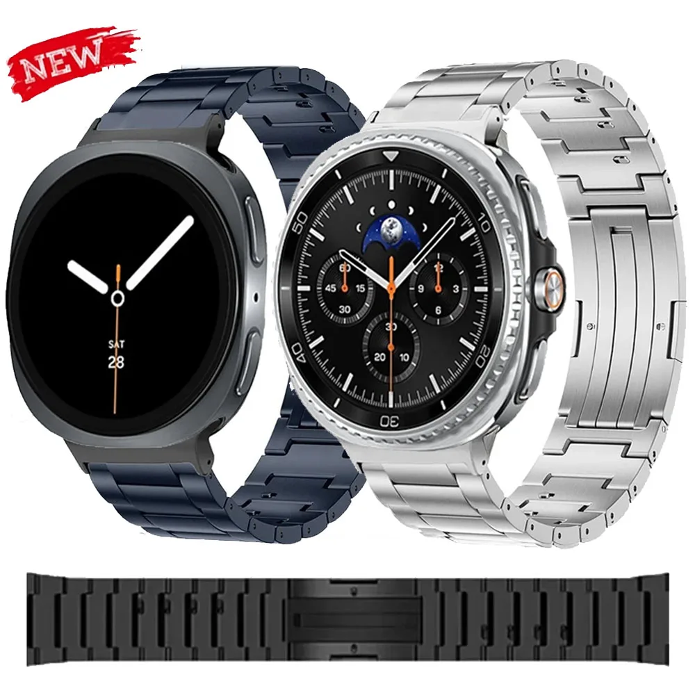

Титановый металлический ремешок для Samsung Galaxy Watch 8, 40 мм, 44 мм, классический быстросъемный браслет 46 мм для Galaxy Watch Ultra 2025 47 мм