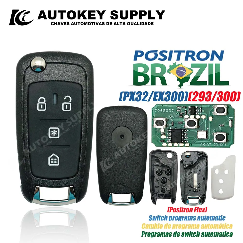 

Autokeysupply AKBPCP117AT PX80 двойная программа (293/300) Противоугонная Кнопка Alarm4 с зажимом для батареи для Флекса