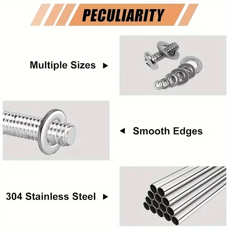 1250pcs Flat Washer Assorted Kit Random Box (M2 M2.5 M3 M4 M5 M6 M8 M10 M12) for Home Decor, Factory Maintenance, Kitchen, Store image 4
