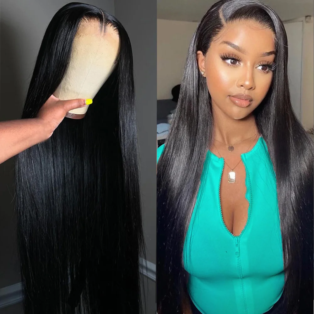 

5x5 Glueless Lace Wig 13x6 Bone Straight Lace Front Wig 40In Brazilian Human Hair 13x4 HD Transparent Lace Frontal Wig for Women
