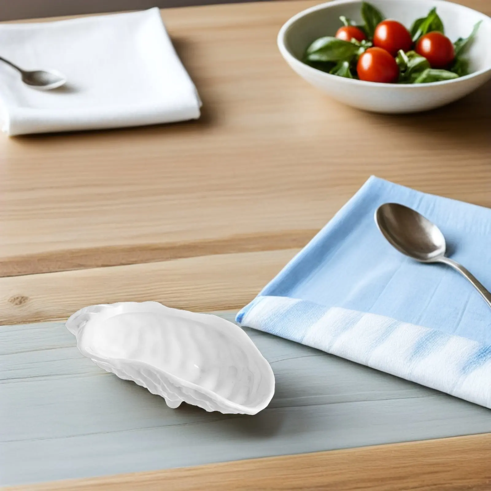 Ceramic Oyster Shell Plate Irregular Seafood Baking Dish for Grilling Clams Shrimp Scallops and Serving