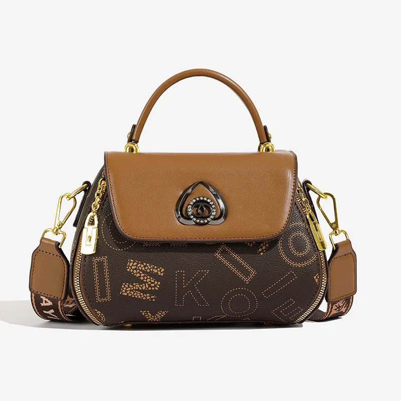 

2025 Printed Tote Bag Vintage Shoulder Purse for Women Spacious Crossbody Tote Casual Day-to-Night Bag, Textured Commuter Bag