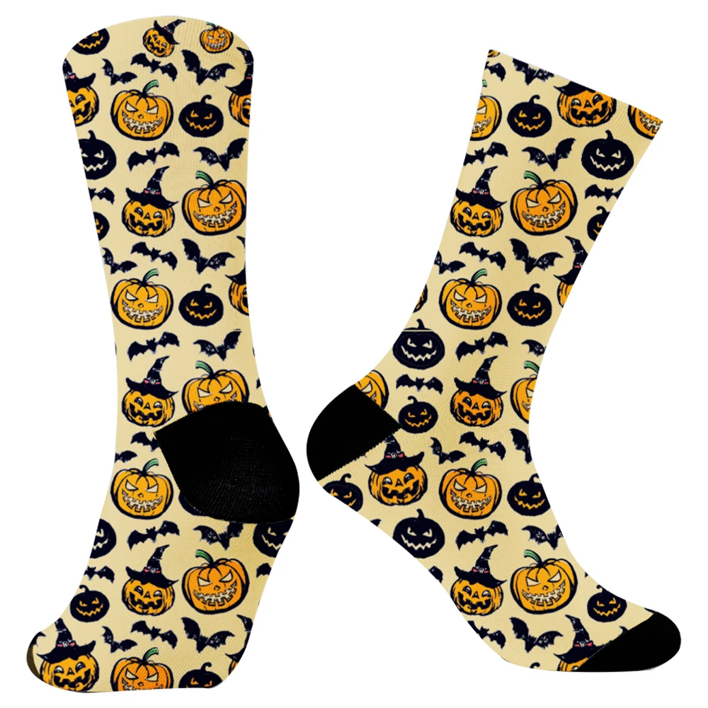 Calcetines de algodón peinado para hombre y mujer, medias con estampado de frutas, Skateboard, pintura al óleo, animales, Harajuku, Halloween, Hip Hop, novedad de verano, 2024